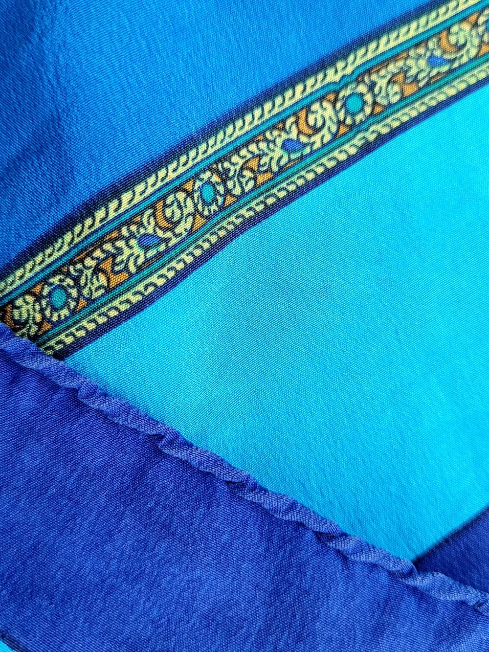 Vintage VALENTINO for STRATOS Italian Pure Silk Ombre Design Multi Color Scarf